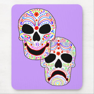 Halloween DOTD Comedy-Tragedy Skulls Mouse Pad