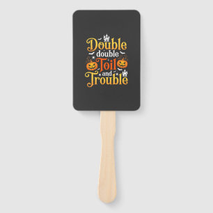 Halloween Double Double Toil and Trouble Witch Hand Fan