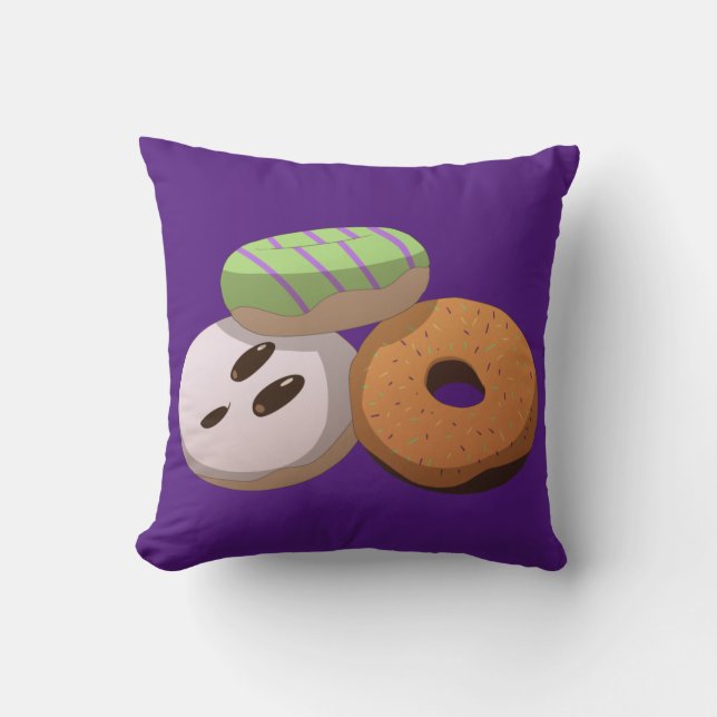 Halloween Doughnuts Throw Pillow (Front)