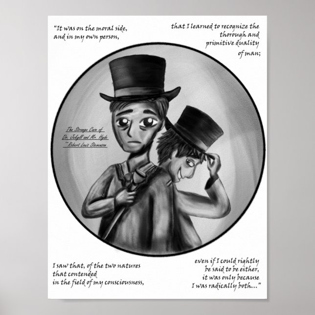 Halloween Dr. Jekyll and Mr. Hyde Gothic Art Print (Front)