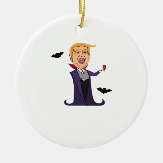 Halloween Dracula  Funny Ceramic Tree Decoration (Front)