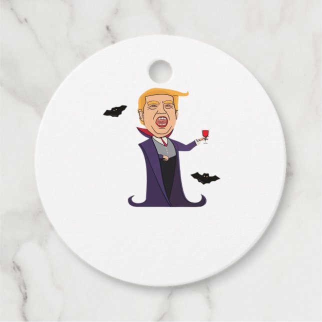 Halloween Dracula  Funny Favour Tags (Front)