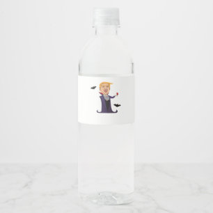Halloween Dracula Funny Water Bottle Label