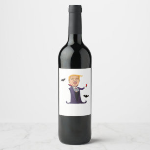 Halloween Dracula  Funny Wine Label