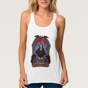 Halloween Dracula Red Moon Bats Skull_1 Singlet