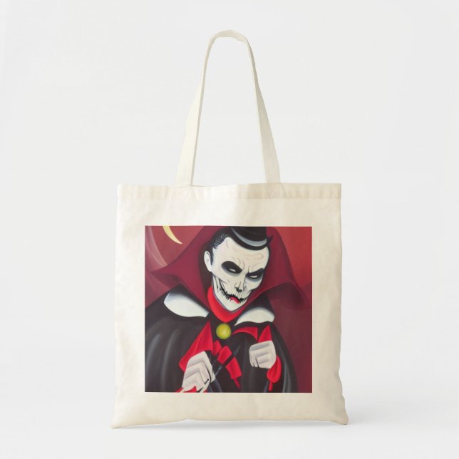 Halloween Dracula Tote Bag (Front)