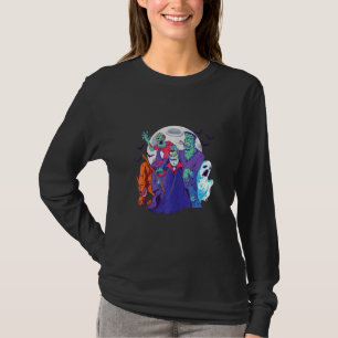 Halloween Dracula Witch Zombie Frankenstein Werewo T-Shirt