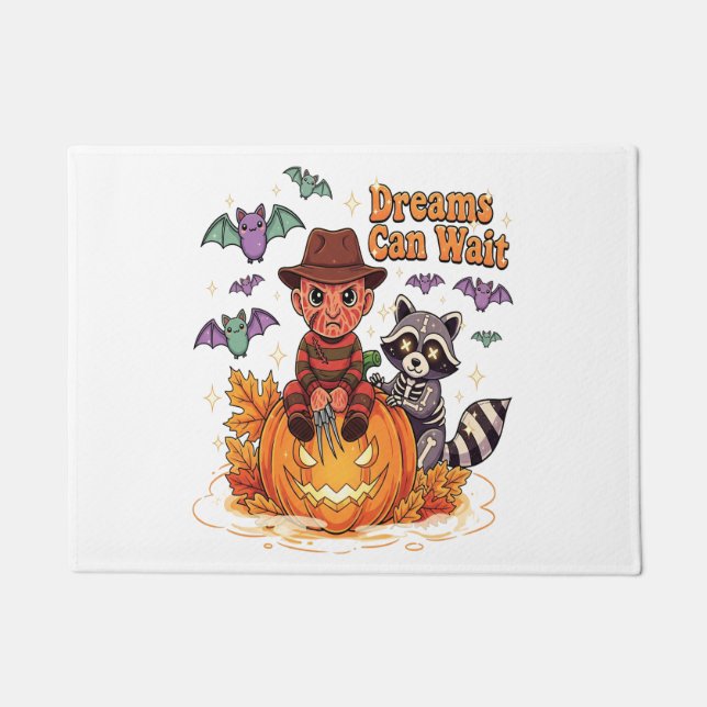 halloween Dreams Can Wait Horror Monster Doormat (Front)