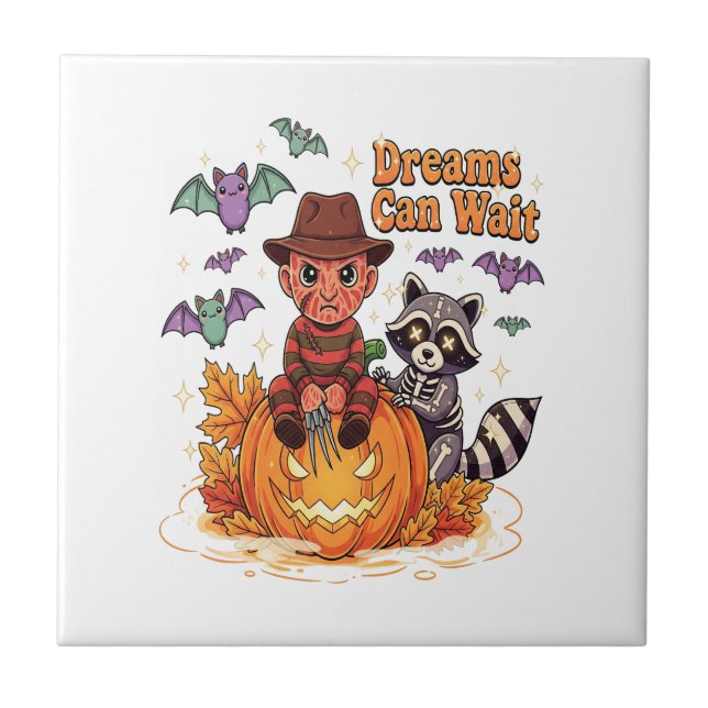 halloween Dreams Can Wait Horror Monster Tile (Front)