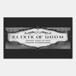 Halloween Drink or Treat Labels Large - Grey