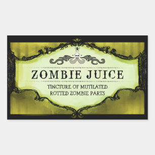 Halloween Drink or Treat Labels Large Yellow