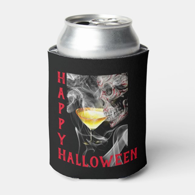 Halloween Drinking Skeleton Can Cooler (Can Front)
