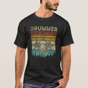 Halloween Drummer Drum Sticks Rock and Roll Skelet T-Shirt