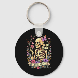 Halloween Dry Bones Come Alive Dancing Skeleton Ch Key Ring