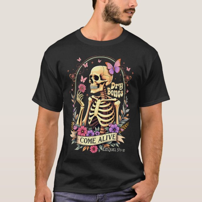 Halloween Dry Bones Come Alive Dancing Skeleton Ch T-Shirt (Front)