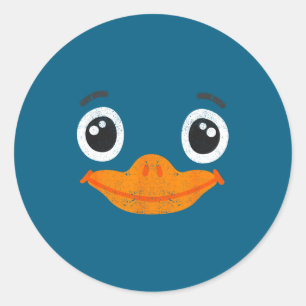 Halloween Duck Face Costume Animals Cute Easy Duck Classic Round Sticker