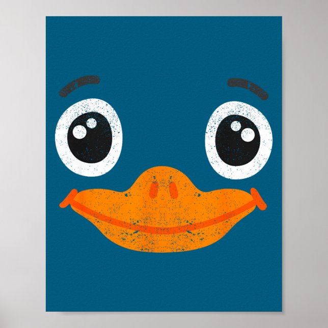 Halloween Duck Face Costume Animals Cute Easy Duck Poster (Front)