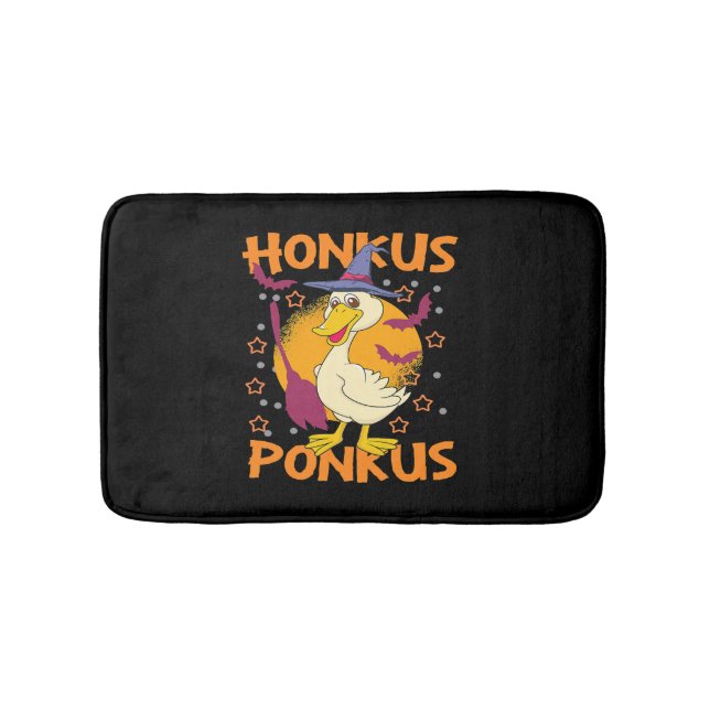 Halloween Duck Funny Halloween Pumpkin Duck Bath Mat (Front)