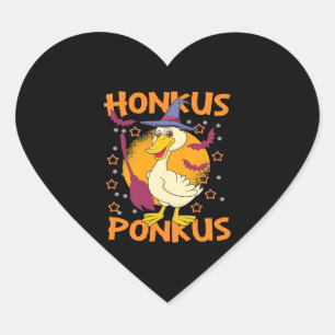 Halloween Duck Funny Halloween Pumpkin Duck Heart Sticker