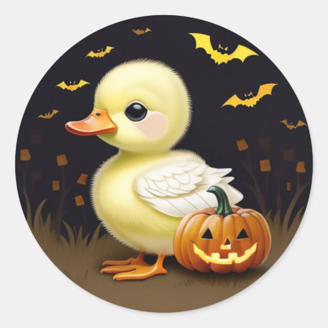Halloween Duck with Pumpkin Sticker (Front)