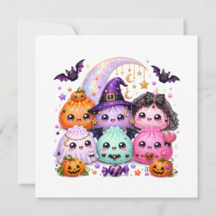 Halloween Dumpling Squishies Viral Kawaii Pumpkin Card