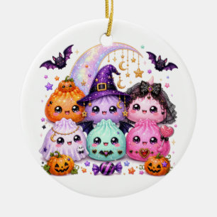Halloween Dumpling Squishies Viral Kawaii Pumpkin Ceramic Tree Decoration