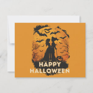 Halloween-Duo im Mondlicht RSVP Card