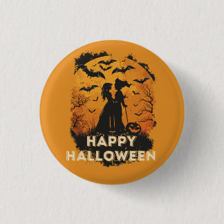 Halloween duo in moonlight 3 cm round badge