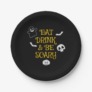 Halloween Eat Drink and Be Scary Birthday Paper Plate