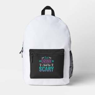 Halloween Eat Drink And Be Scary Design Printed Backpack