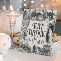 Halloween Eat Drink and be Scary Food Drinks Sign