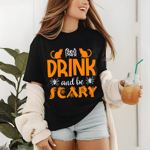 Halloween Eat Drink And Be Scary Modern Funny Tri-Blend Shirt