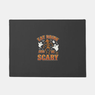 Halloween Eat Drink Be Scary Ghost Design_1 Doormat