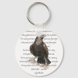 Halloween, Edgar Allen Poe, Raven, Nevermore Key Ring