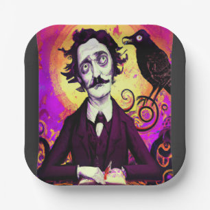 Halloween, Edgar Allen Poe, Raven, Nevermore Paper Plate