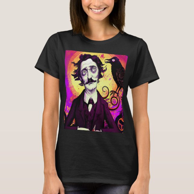 Halloween, Edgar Allen Poe, Raven, Nevermore  T-Sh T-Shirt (Front)