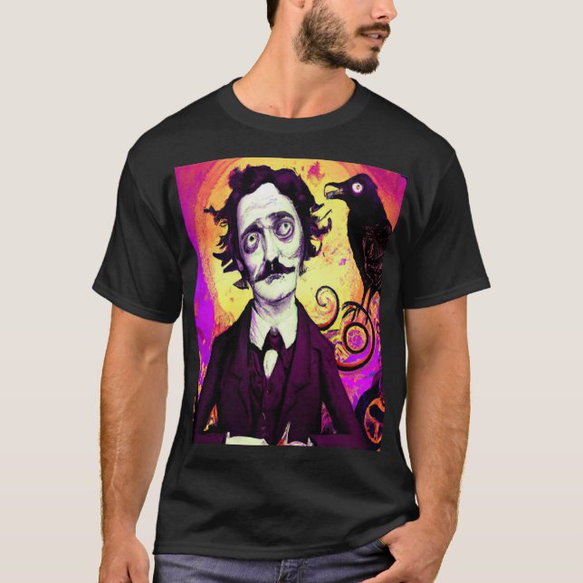 Halloween, Edgar Allen Poe, Raven, Nevermore  T-Shirt (Front)