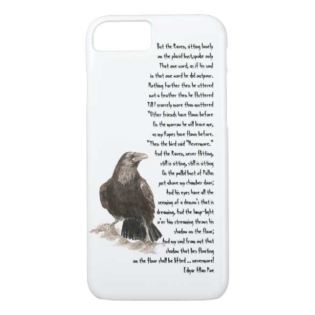 Halloween Edgar Allen Poe Raven Poem Case-Mate iPhone Case (Back)