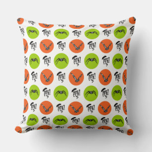 Halloween Eek Bats and Spiders Pattern Cushion