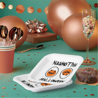 Halloween egg paper plate