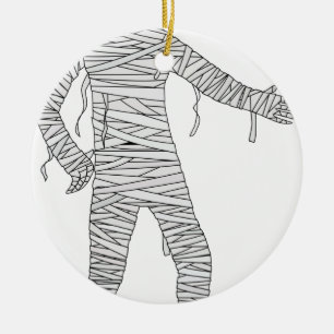 Halloween Egyptian Mummy Ceramic Tree Decoration