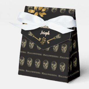 Halloween Elegant Black & Gold Skull Keys   Favour Box