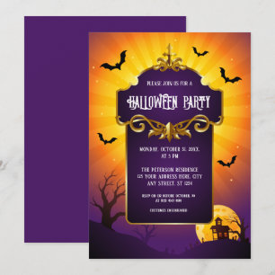 Halloween Elegant Gothic Costume Party Invitation