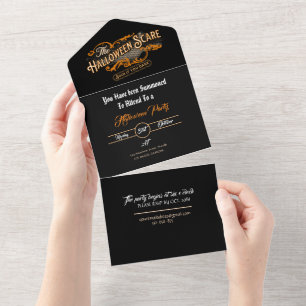 Halloween Elegant Invitation Card with RSVP