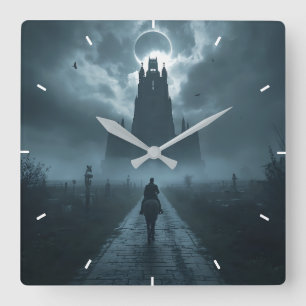 Halloween Elegant Modern Custom Add Your Own photo Square Wall Clock
