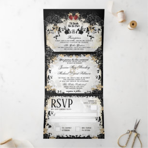 Halloween Elegant Rose (photo)  NON-MENU  Tri-Fold
