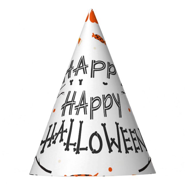 Halloween Elements Vintage Set Design Party Hat (Front)