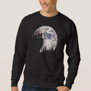 Halloween Elkhound In A Cliff Watching Spooky Full Sweatshirt