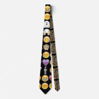 halloween emoji mens neck tie
