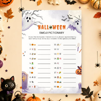 Halloween Emoji Pictionary Game | Spooky Party Invitation